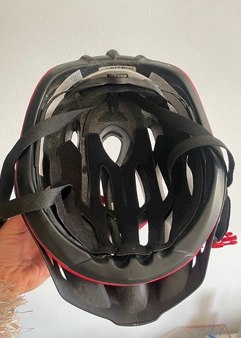 Kırmızı Rockrider Biker Kaskı Velcro - Görsel 6