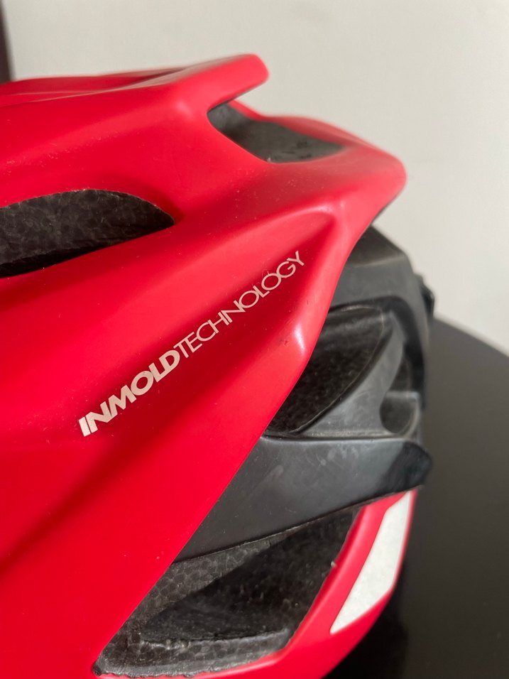 Kırmızı Rockrider Biker Kaskı Velcro - Görsel 3