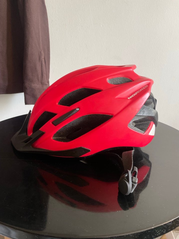 Kırmızı Rockrider Biker Kaskı Velcro - Görsel 2