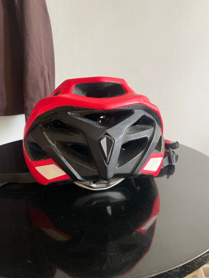 Kırmızı Rockrider Biker Kaskı Velcro - Görsel 4