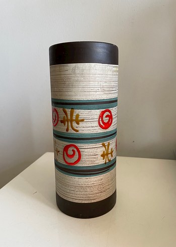 Japon Yazılı Renkli Seramik Vazo