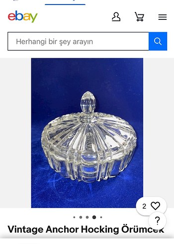 Vintage Anchor Hocking Cam Şekerlik Kapağı