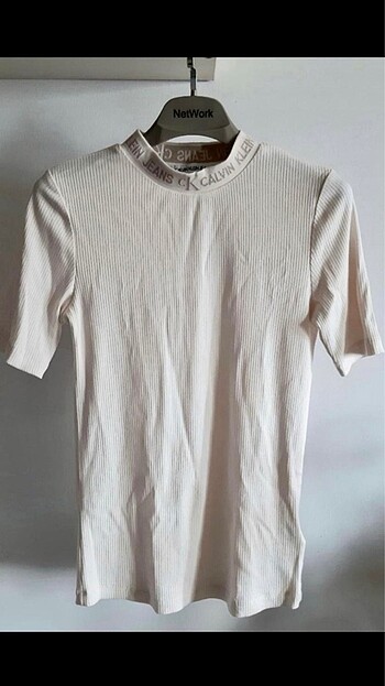 xs Beden Calvin Klein Fitilli Logo Yaka Bluz