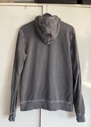 Benetton Casual Salaş Kapüşonlu Fermuarlı Gri Sweatshirt - Görsel 3