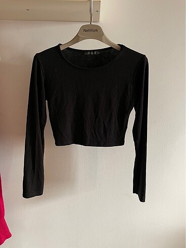 Trendyol Siyah Uzun Kollu Crop