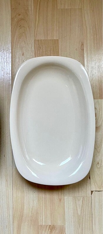 Kemik Renk Oval Tabak