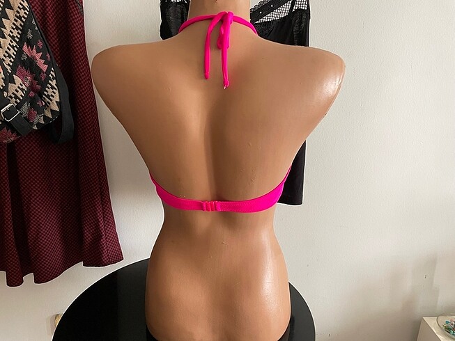 s Beden pembe Renk Ayyıldız Pembe Bikini Üstü
