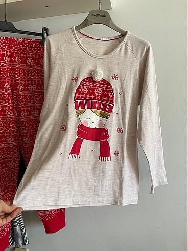 13-14 Yaş Beden çeşitli Renk Roly Poly Kız Çocuk Pijama Takımı 14 Yaş