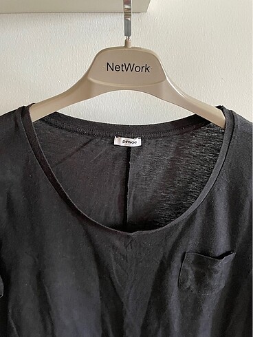 l Beden Pimkie Basic Cepli V Yaka Siyah TShirt