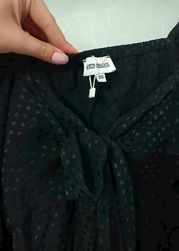 V Yaka Kurdele detayli uzun kollu elbise - Görsel 2