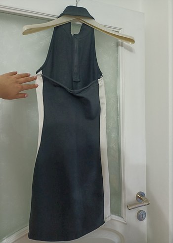 Puma Siyah-Beyaz Yarım Fermuarlı Midi Elbise - Görsel 2