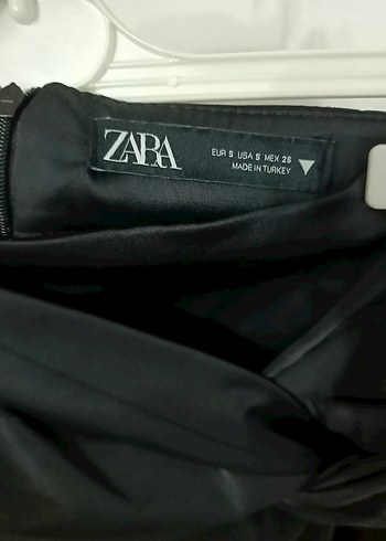 Dugum detayli Siyah Mini Etek - Görsel 2