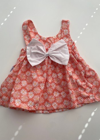 Kız Çocuk Pembe Çiçekli Kolsuz Elbise - Görsel 2