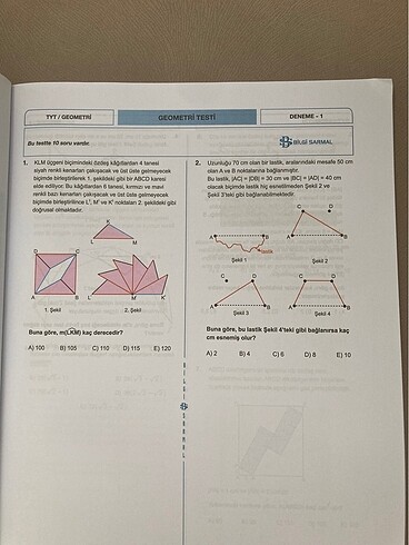 bilgi sarmal tyt / ayt geometri deneme