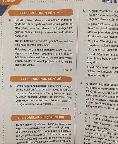  Beden tyt/ayt biyoloji çıkmış sorular
