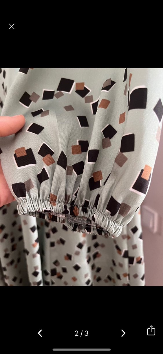 Gri Uzun Kollu Düğmeli Uzun Elbise - Görsel 2