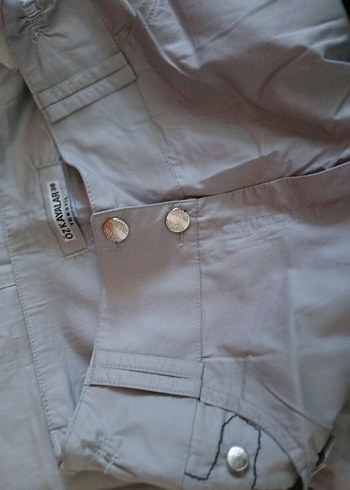 Gri Midi Keten Kadın Uzun Etek - Görsel 2