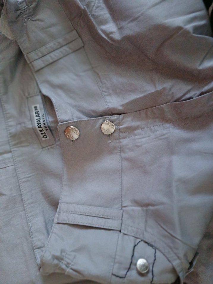 Gri Midi Keten Kadın Uzun Etek - Görsel 2