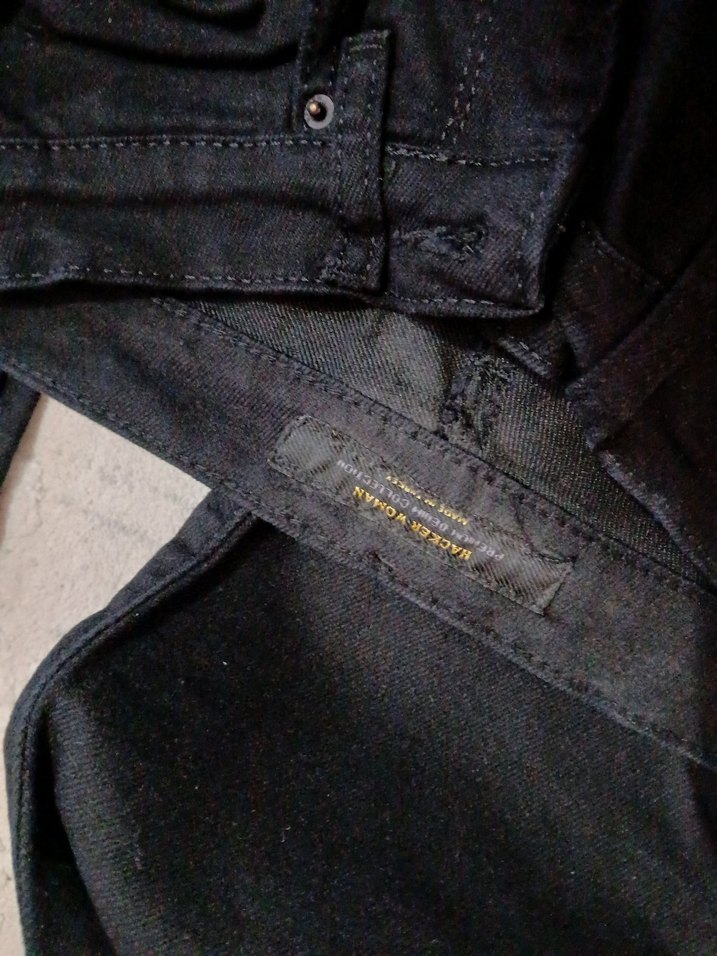 Kadın Siyah Midi Boy Denim Jean - Görsel 3