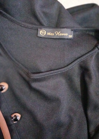 Düğmeli Siyah Uzun Kadın Elbise - Görsel 2