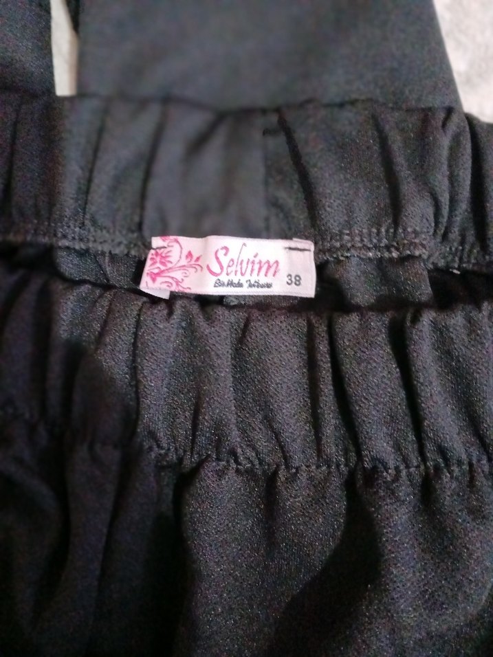 Düğmeli Siyah Uzun Kadın Elbise - Görsel 4