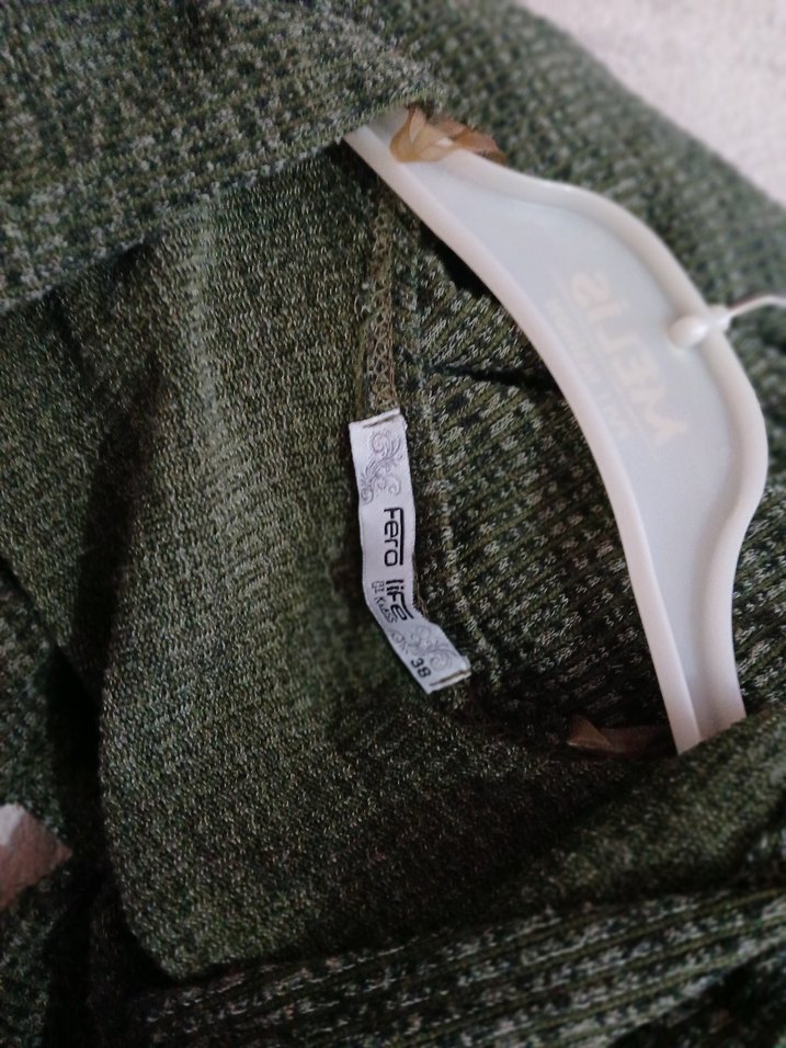 Gri Uzun Örgü Kadın Hırka - Görsel 3