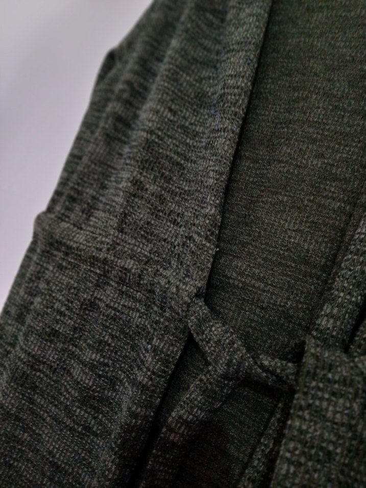 Gri Uzun Örgü Kadın Hırka - Görsel 2