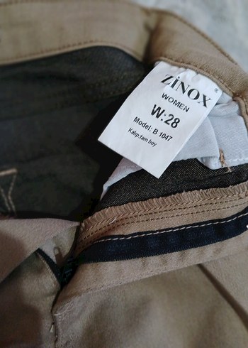 Bej Kadın Denim Kumaş Pantolon - Görsel 2