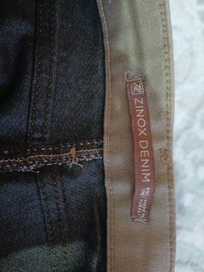 Bej Kadın Denim Kumaş Pantolon - Görsel 3