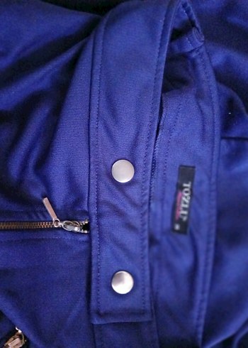 Kısa Lacivert Kadın Fermuarlı Bol Kumaş Pantolon - Görsel 2