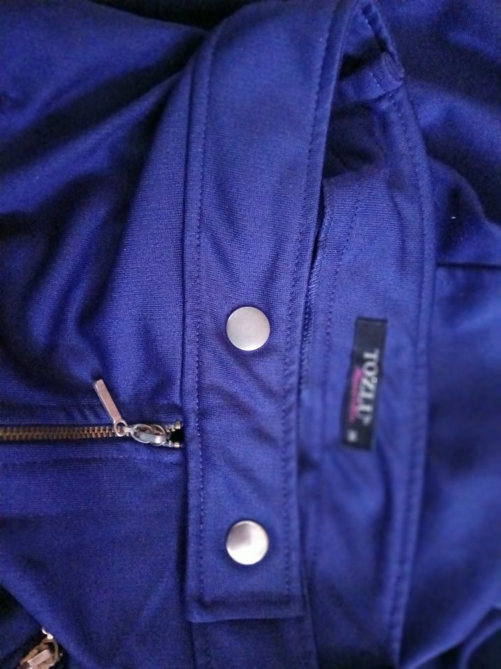 Kısa Lacivert Kadın Fermuarlı Bol Kumaş Pantolon - Görsel 2