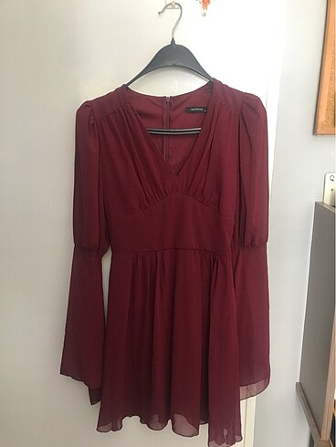 Trendyol & Milla Kolları tüylü kırmızı elbise
