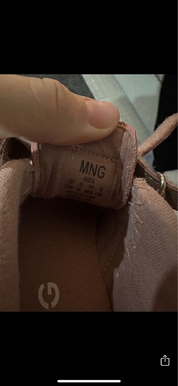 22 Beden ten rengi Renk Mango çocuk spor ayakkabı 22
