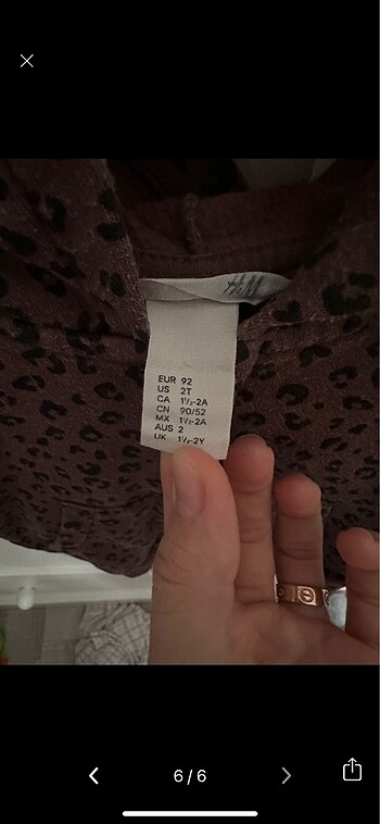 1,5 Yaş Beden H&M leoparlı bebek hırka 12-18 aylık