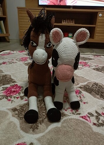 Fisher Price Amigurumi oyuncak at ve inek 