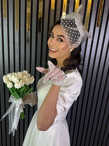 Nikah şapkası ve eldiveni