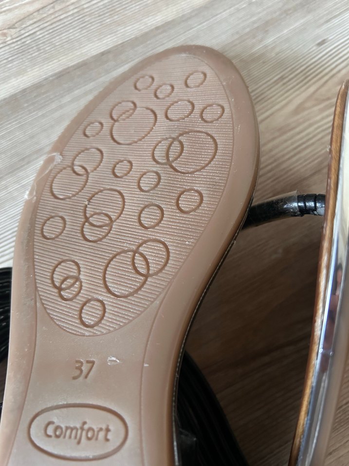 Siyah Yılan Desenli Kadın Sandalet - Görsel 4