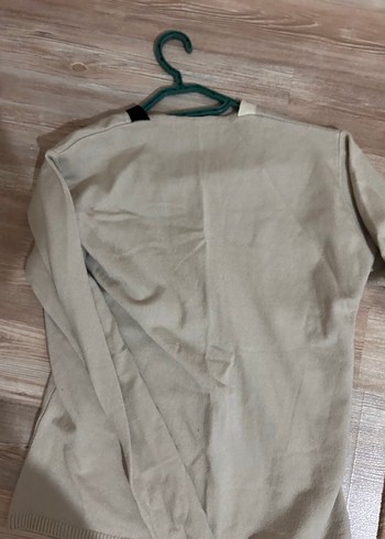 V Yaka Bej Kadın Triko Kazak - Görsel 4