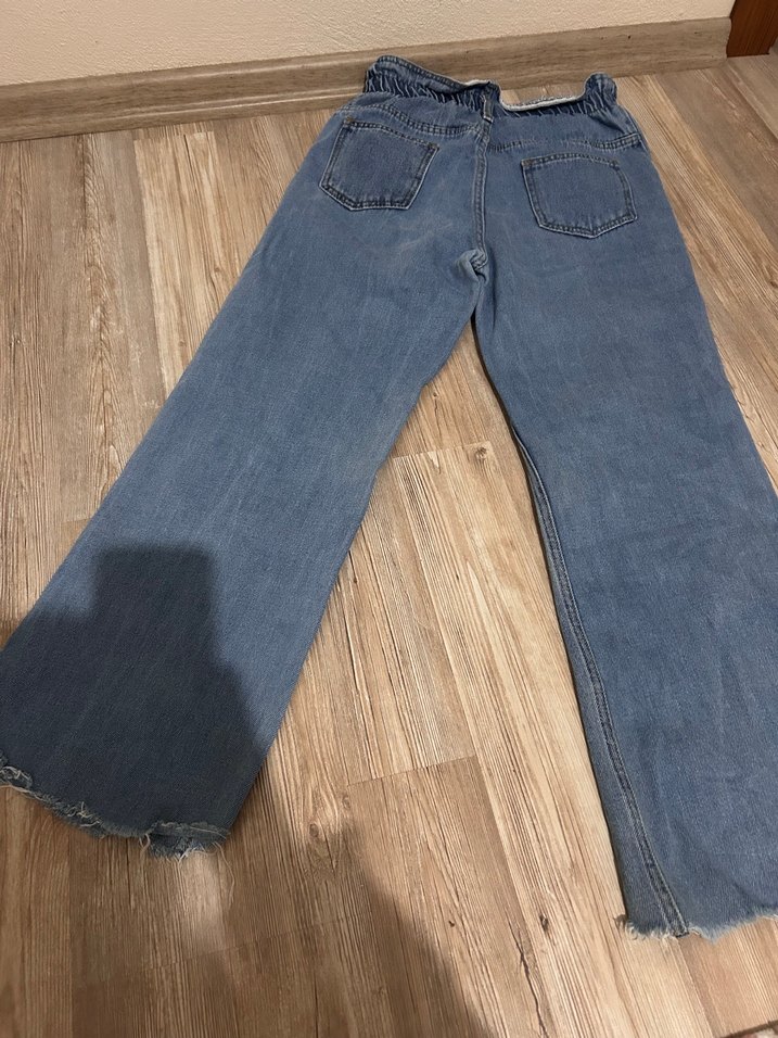 Gri Bol Kesim Kadın Denim Jean - Görsel 5
