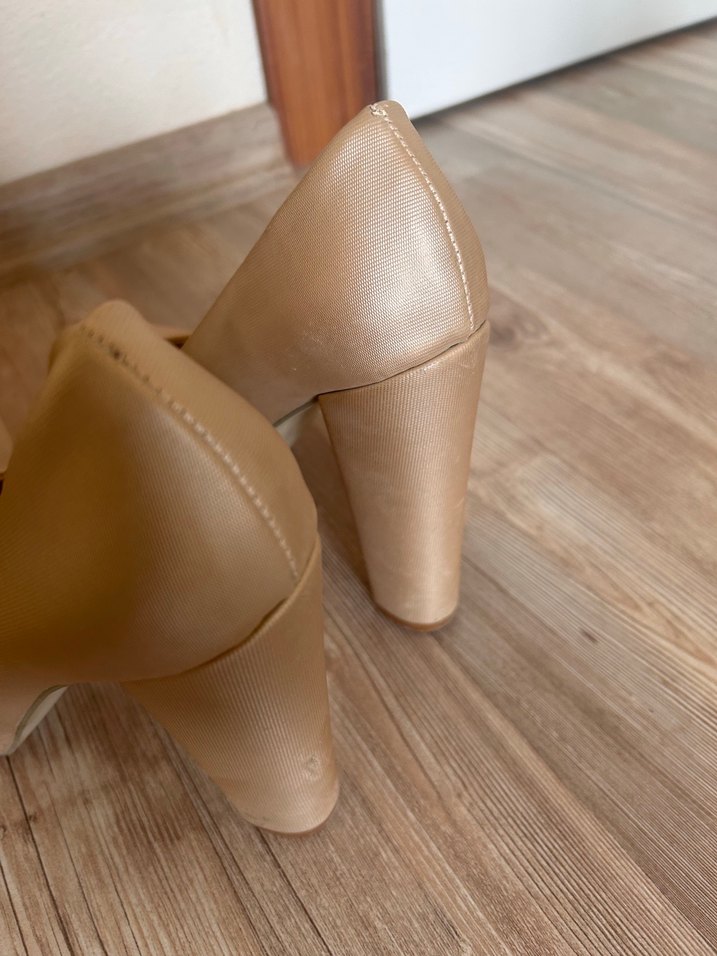 Bej Platform Topuklu Kadın Stiletto - Görsel 3