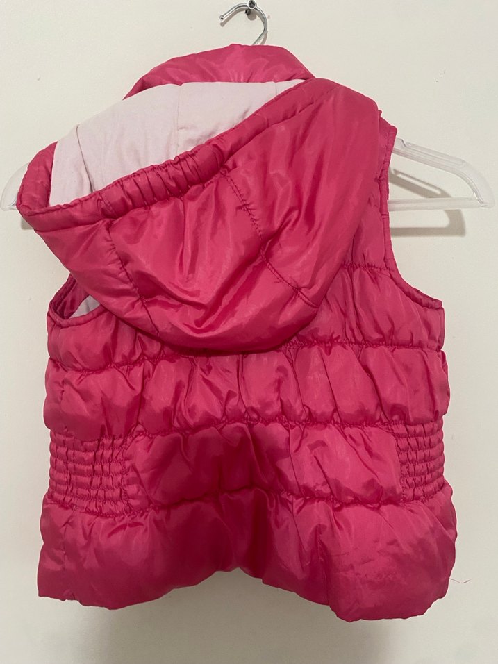 Düğmeli Pembe Kız Çocuk Yelek - Görsel 3