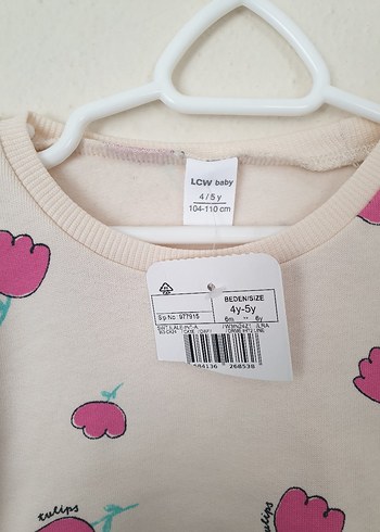 4 Yaş Beden Lcw Pembe Kalp Baskılı Kız Sweatshirt