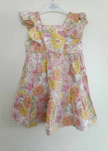 H&M Çiçek Desenli Kız Çocuk Volanlı Elbise - Görsel 5