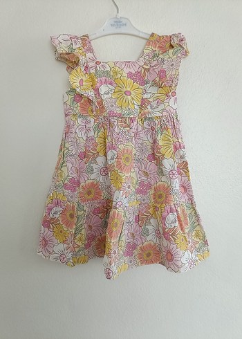 H&M Çiçek Desenli Kız Çocuk Volanlı Elbise - Görsel 2