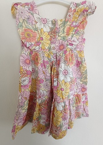 H&M Çiçek Desenli Kız Çocuk Volanlı Elbise - Görsel 6