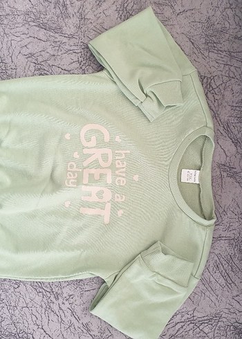 Lcw Kız Çocuk Yeşil Baskılı Sweatshirt - Görsel 7
