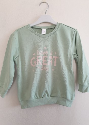 Lcw Kız Çocuk Yeşil Baskılı Sweatshirt - Görsel 3
