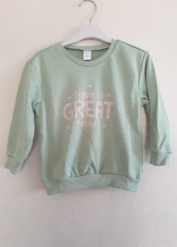 Lcw Kız Çocuk Yeşil Baskılı Sweatshirt - Görsel 2