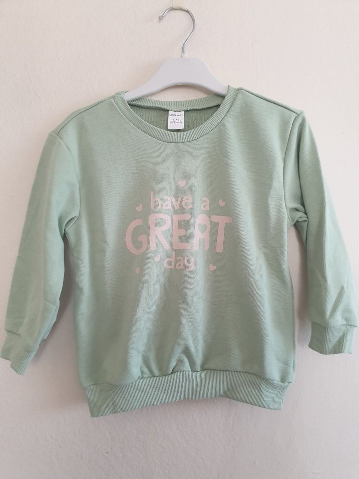 Lcw Kız Çocuk Yeşil Baskılı Sweatshirt - Görsel 3