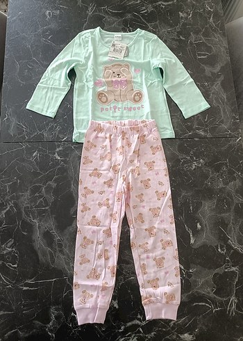 Kız Çocuk Triko Pijama Takımı, Uzun Kollu, Baskılı - Görsel 4